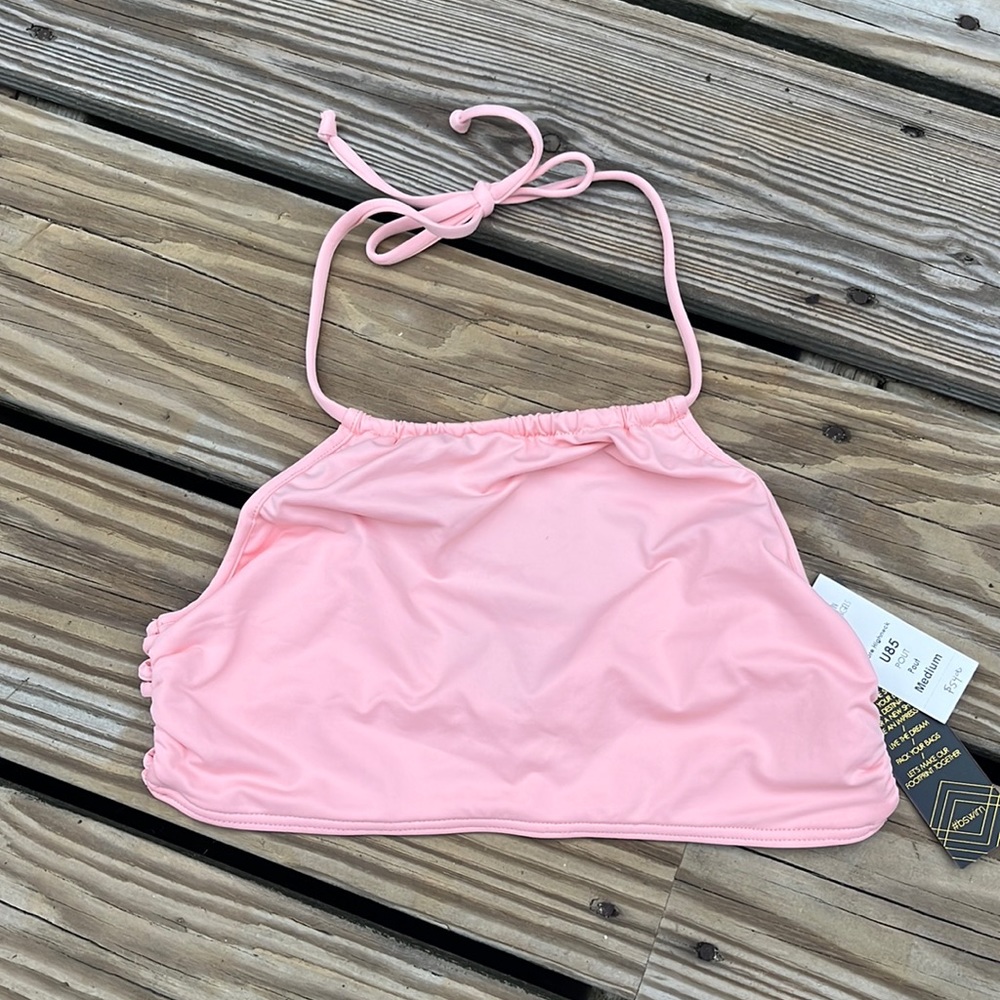 B.Swim Pout Amore High Neck Bikini Top,Size Medium,NWT